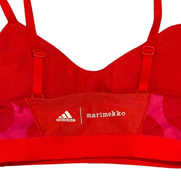 Adidas Marimekko All Me Light Support Red Pink Polka Dot Sports Bra XS - Picture 8 of 14